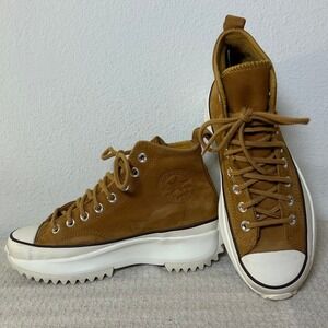 Converse Run Star Hike High Top Leather Platform Sneakers Ginger Women's Size 8